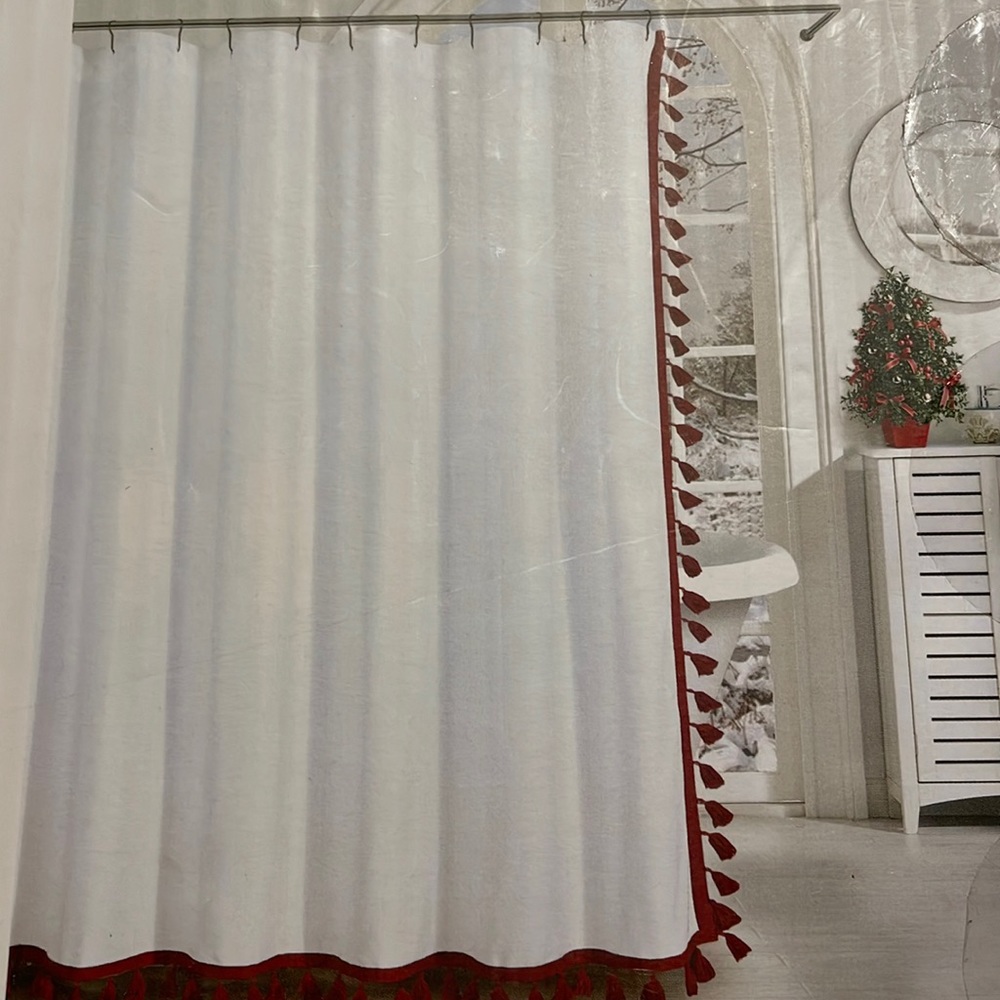 Hotel shower curtain white certified Standard 100 by OEKO-TEX machine washable